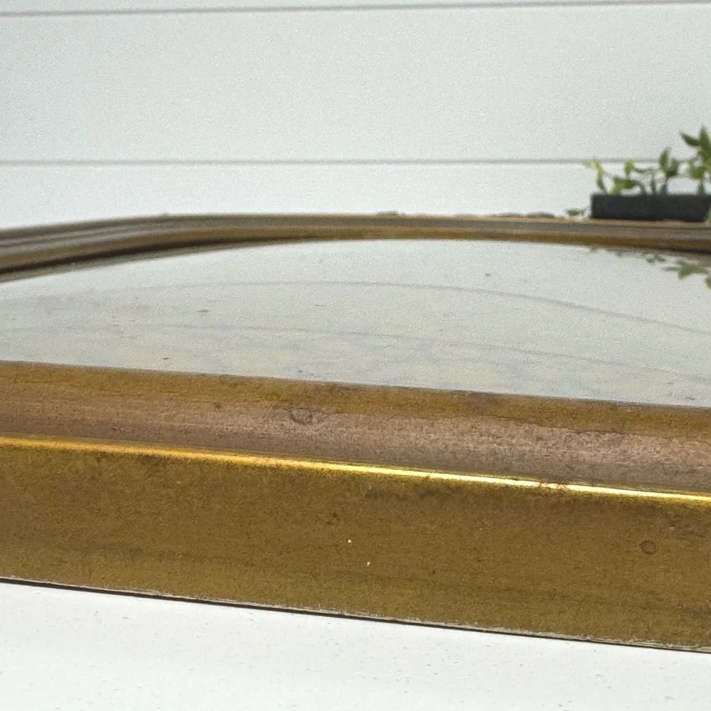 Antique 1920s Cathedral Arched Convex Bubble glass Ornate Picture Frame